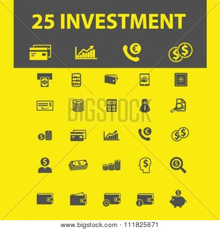 investment, bank, trading, finance, money, check concept  icons, signs vector concept set for infographics, mobile, website, application
