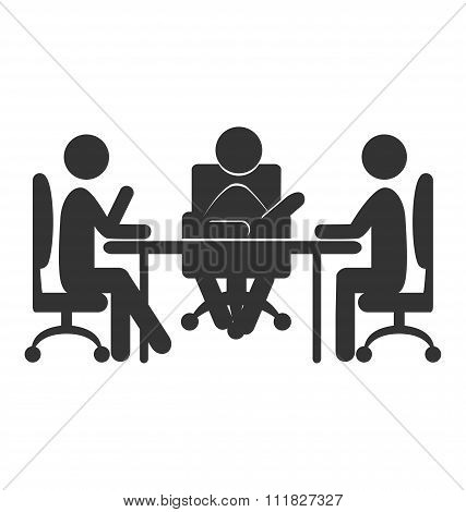 Flat office communications icon isolated on white