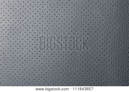 Dark Gray Perforated Leather Background Texture