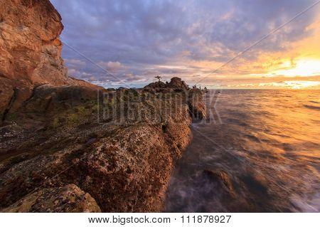 Sunset At Bonzai Rock Layangan Beach, Labuan FT.