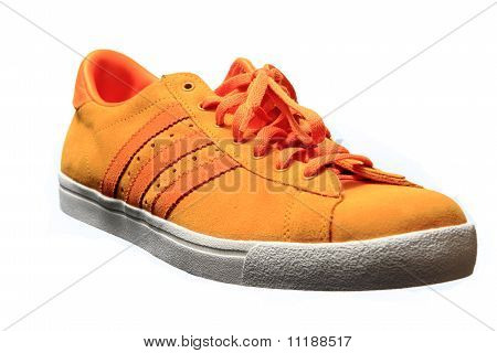 Scarpa arancia, isolata On White