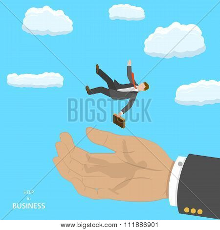 Help in business isometric flat vector concept.