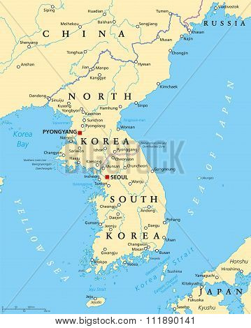 Korean Peninsula Political Map