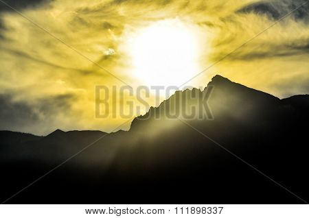 Sunset Behind Guimar Mountains