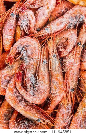 frozen shrimp in a box