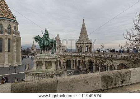 Budapest, Hungary - December 10, 2015: Fishermen's Bastion In Budapest, Hungary