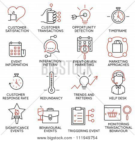 Vector Set Of 16 Icons Related To Business Management, Strategy, Career Progress And Business Proces