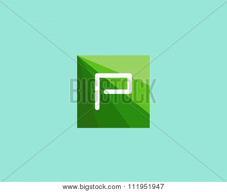 Abstract letter P logo design template.