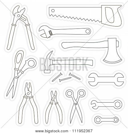 Tool set colorful.
