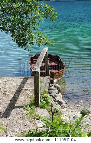 Boat In Mountain Lake