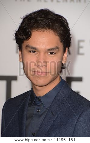 LOS ANGELES - DEC 16:  Forrest Goodluck at the The Revenant Los Angeles Premiere at the TCL Chinese Theater on December 16, 2015 in Los Angeles, CA