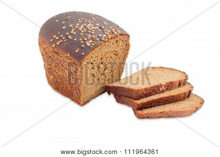 Brown Bread With Coriander On A Light Background
