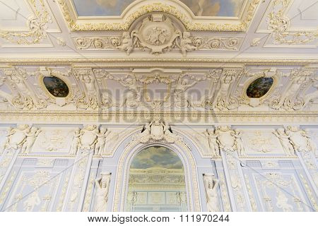 Nizhny Novgorod, Russia - 03.11.2015.The ceiling of  Ballroom in  museum estate  Rukavishnikov