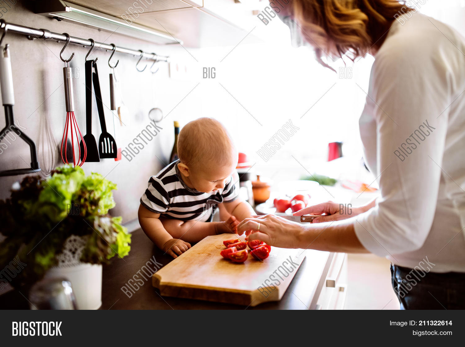baby boy cooking