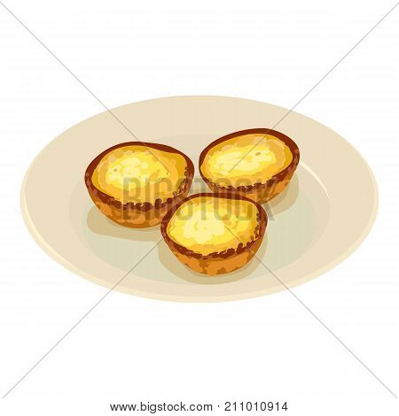 Tartlet icon. Isometric illustration of tartlet vector icon for web