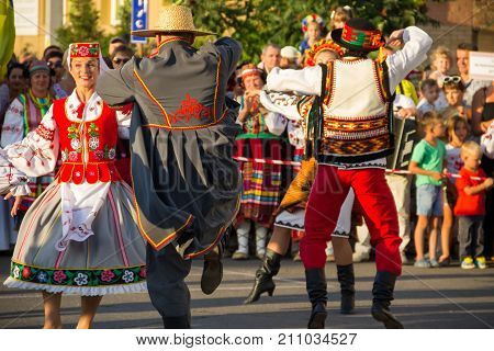 Dancers In Ukrainian Traditional Clothing During Festival