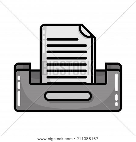 grayscale buciness document file cabinet design vector illustration