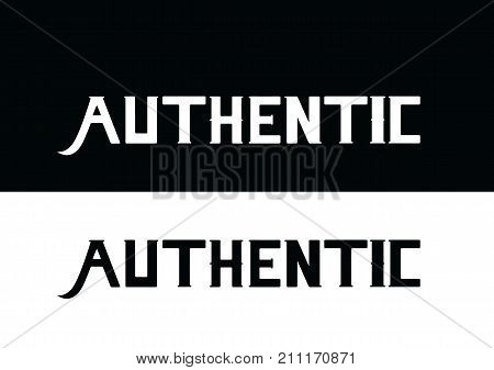 Vintage Vector Black and White Font Authentic