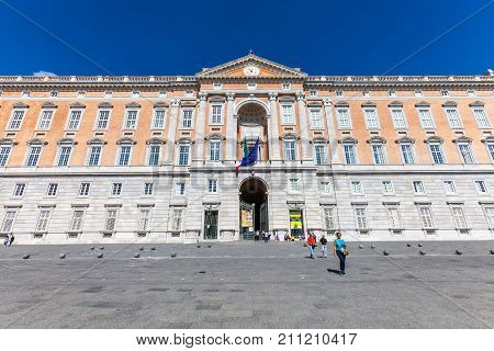 CASERTA, ITALY. October 29, 2017: The Royal Palace of Caserta (Italian: Reggia di Caserta). former royal residence in Caserta, southern Italy, constructed for the Bourbon kings of Naples.