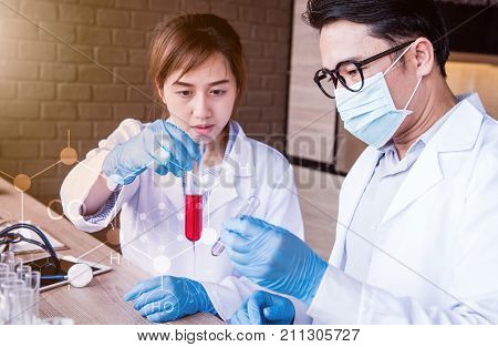 scientist working in science and chemical for health. Doctor working in the lab for innovation.