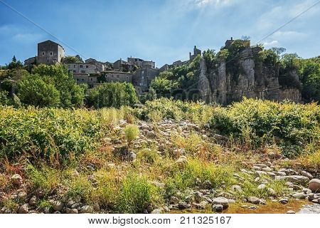 Impression of the village Balazuc which is recognized as historical heritage and is considered as one of the charming villages of France