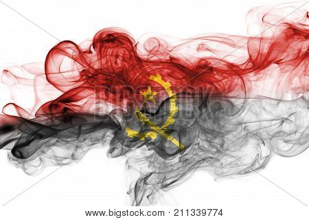 Angola smoke flag isolated on a white background