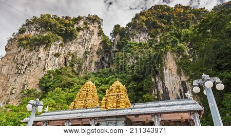 Golden Roof On Indian Temple In Batu Caves, Kuala Lumpur