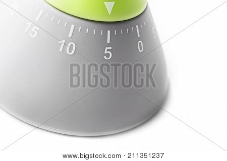 5 Minutes - Analog Kitchen Egg Timer Isolated On White Background