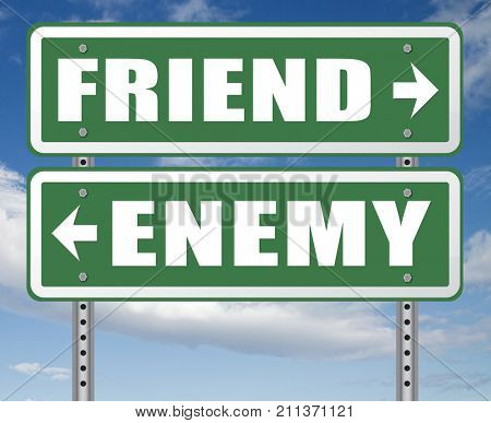 friend enemy best friends or worst enemies friendship 3D, illustration