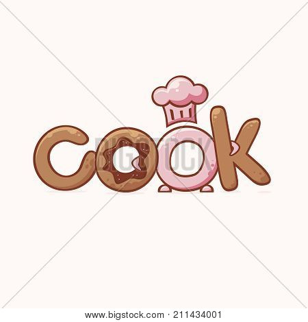 Modern vector professional sign logo kitchen cook.