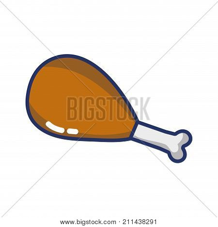 chicken thigh roast resh food vector illustration