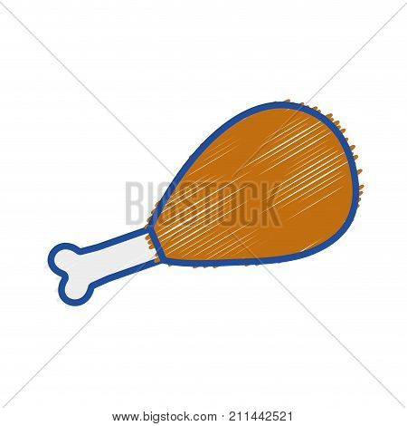 grated chicken thigh roast resh food vector illustration