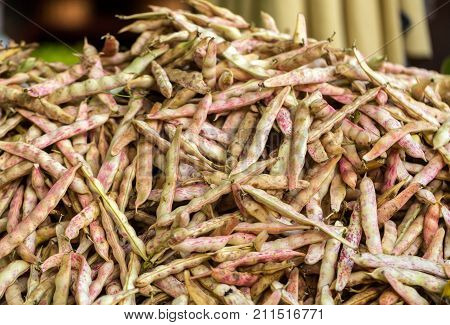 Canberry beans (aka rosecoco bean) for sale at a market in Funchal on Madeira