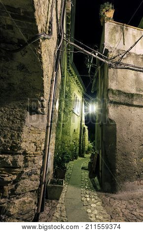 Night Stilo Village, Calabria, Italy.