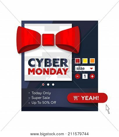 Vector Illustration for Cyber Monday Resembling a Product Card