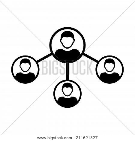 People Network Social Connection Icon Vector With Male Person Avatar Symbol For Multiple Sharing For