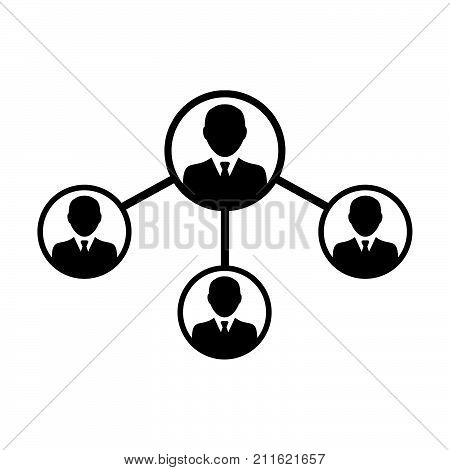 People Network Social Connection Icon Vector With Male Person Avatar Symbol For Multiple Sharing For
