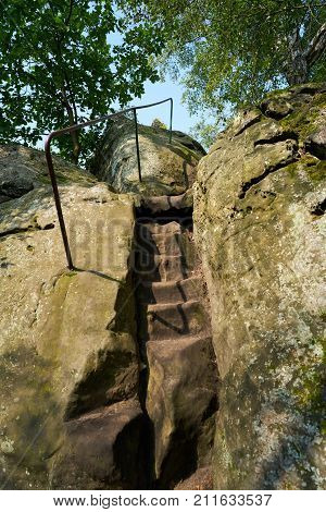 Hiking Trail at Devil's Wall between Timmenrode and Blankenburg in the Harz National Park