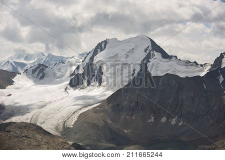 Beautiful landscape in mountains (sky, clouds, mountains)