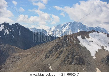 Beautiful landscape in mountains (sky, clouds, mountains)
