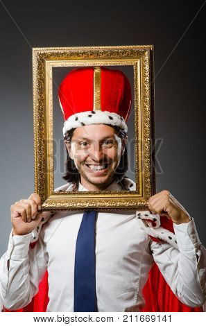 Young king businessman in royal concept