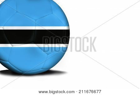The flag of Botswana was represented on the ball, the ball is isolated on a white background with space for your text.