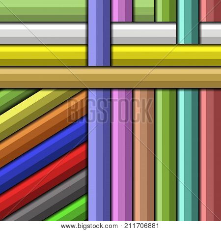 Background geometric abstract vector from multicolored strips