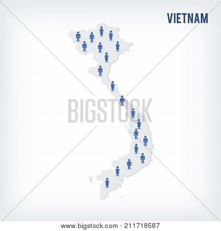 Vector people map of Vietnam . The concept of population. Can be used for presentations, advertising, infographics and the visualization of the statistics.