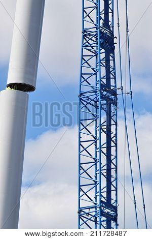 Wind farm in eastern Europe - construction