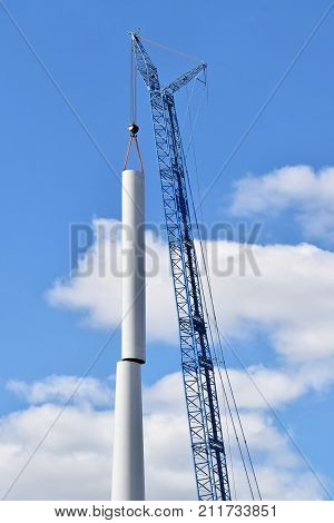 Wind farm in eastern Europe - construction