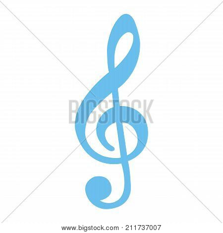 Treble Clef flat icon, music and instrument, note sign vector graphics, a colorful solid pattern on a white background, eps 10.