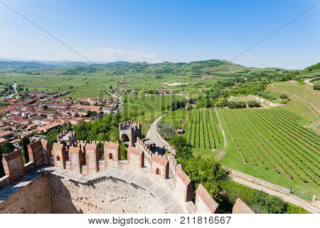 Soave Town Aerial View.italian Landscape