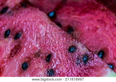 Watermelon Slices Close Up Photograph