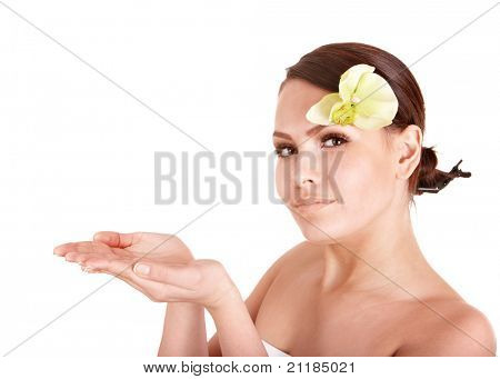 Beautiful girl orhid Flower Spassa. Eristetty.